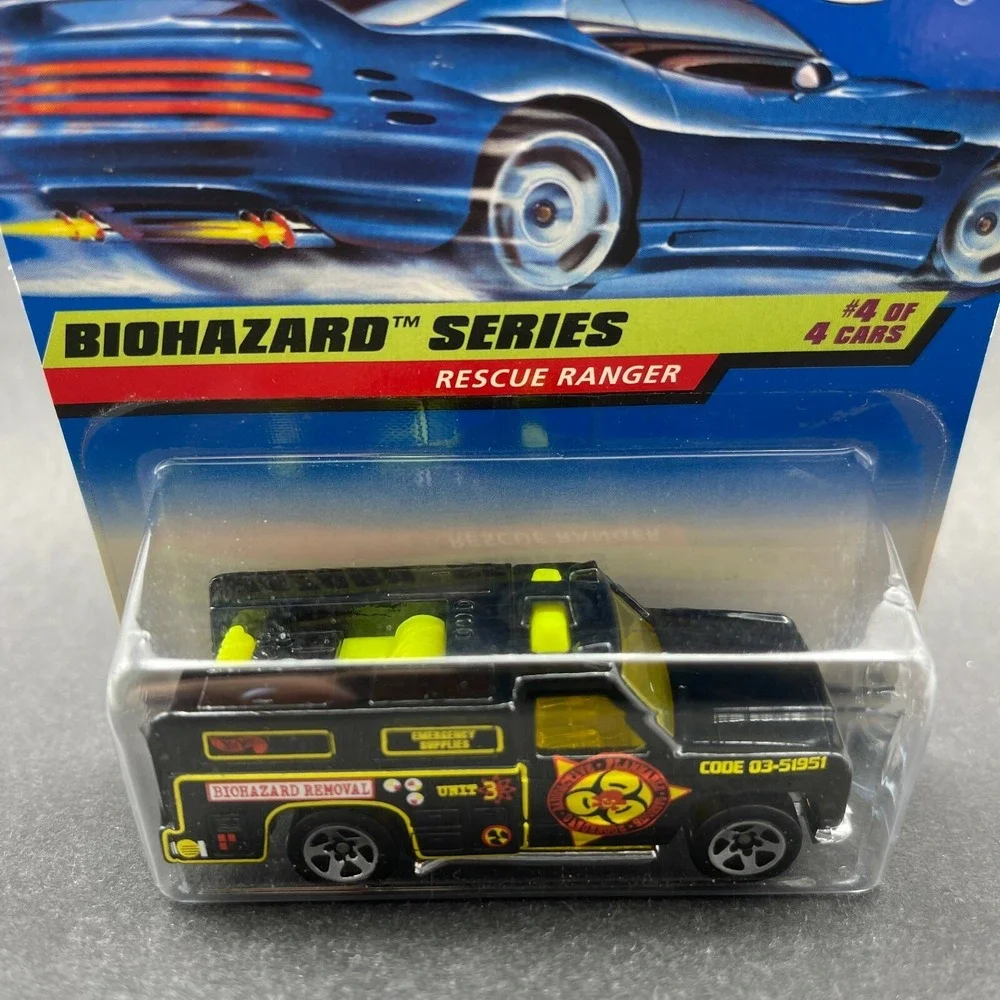 Hot Wheels Biohazard‎ Series Rescue Ranger Truck Black 5 Spoke Diecast 1/64 #720